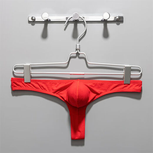 Mu Fengqing men's underwear thong cotton T-top breathable U-convex hip-lifting thong cotton underwear men's sexy low-waist underwear red XL