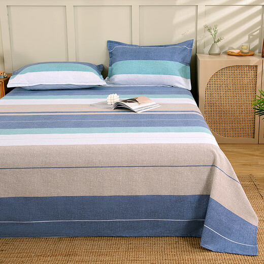 Baijia Hao Cotton Old Coarse Sheet Single Piece Double 1.5 Meter 100 Cotton Single Student Dormitory Sheet Cute Cow-Gray (Encrypted Cotton Coarse Cloth) Moisture Absorbent 1.8 Bed 250*230 Sheet (No Pillowcase)