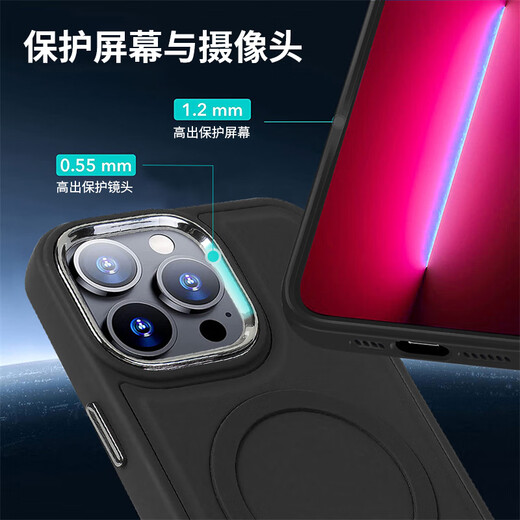 越晴适用苹果13Pro max 手机壳保护套磁吸卡包可拆卸皮革支持Magsafe充电男女防摔新款大孔 苹果13Pro【粉红】卡包+壳