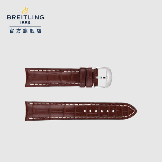 百年灵（BREITLING）一体式鳄鱼皮胶表带（不含表扣） 黑色鳄鱼皮761P