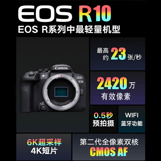 Canon EOS R10 Lightweight High-Performance Mirrorless Camera 4K Vlog Live Video Home Travel Camera RF-S 18-45mm Kit Travel Fun Kit