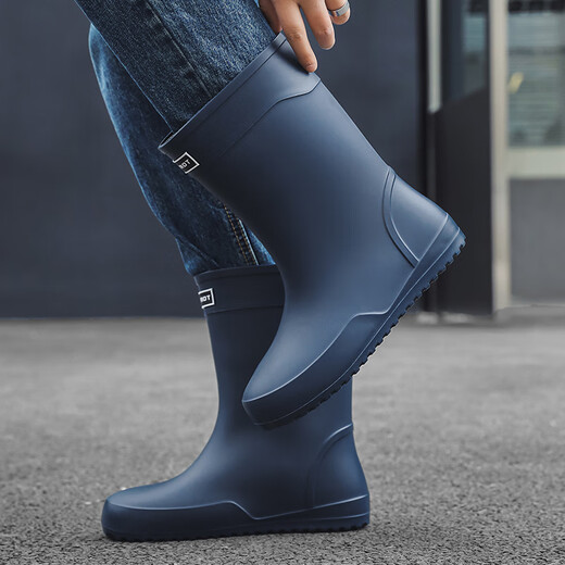 Zapatos de lluvia de tubo de tubo de moda de Bainiko zapatos de pesca impermeables al aire libre para hombres cocina anti-slip desgaste zapatos de lluvia resistentes a los zapatos de agua al aire libre zapatos de goma de trabajo