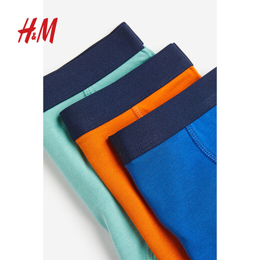 H&M children's clothing boys' underwear 7-pack autumn comfortable elastic waist boxer shorts 0748516 bright blue/orange 1 pair 130 130cm 70