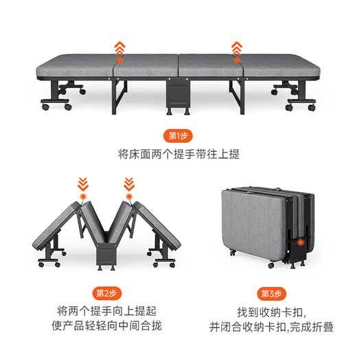稳纳折叠床单人午休床办公室硬板床行军床医院陪护床硬板床四折床80cm