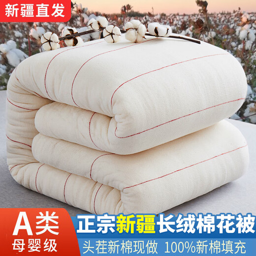 Quilt Xinjiang Baumwolle Quilt Baumwollmatratze Quilt Kernmatratze reine Baumwoll -Handmatratze Winterquilt verdickt, um warm 2jin zu halten [Jin entspricht 0,5 kg] ++ Quilt Core Storage Bag 120x150 cm (Kinderquilt)