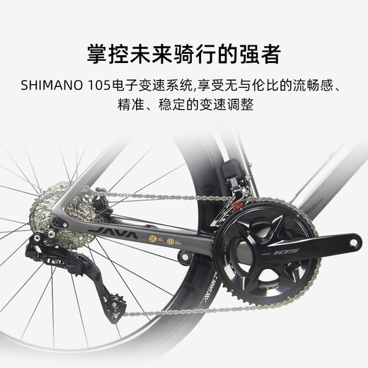 Jiawo JAVA road bicycle hydraulic disc brake 7170 electronic speed barrel shaft carbon fiber bend handle racing VESUVIO bright titanium L (height: 178-188CM)