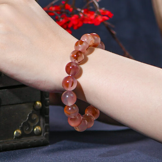Eternal Symbol Collection Grade Sichuan Liangshan Old Mine Bing Piao Nan Red Ball Bracelet Women's Light Luxury Bracelet Birthday Gift for Wife 7a + About 9mm Cornucopia