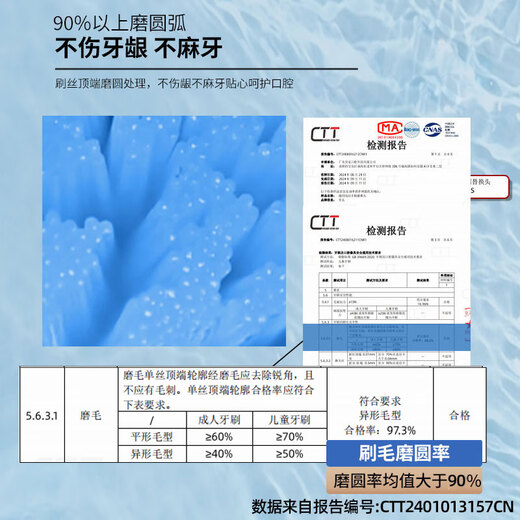 Haowei se adapta a Huawei Lebooo Libode Electrice Electrice Cebrush Heyang/Star Diamond 2S/LBT203532A/Cepillo de dientes 1/Cepillo de dientes 2/Cepillo de dientes 3 Cabeza de cepillo de reemplazo inteligente 6 Cabeza blanca de cepillo suave [boca sensible]