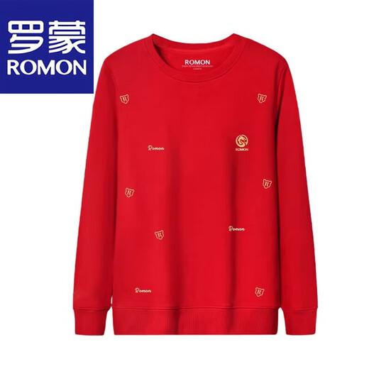 罗蒙（ROMON）蛇年本命年红色卫衣男士秋冬季2025新款加绒加厚休闲上衣外套 R826加*绒红色卫衣 L 【建议体重115-130斤】