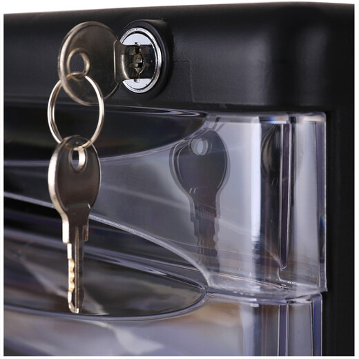 
Deli 9794 four-layer desktop file cabinet with lock drawer information storage cabinet Office supplies Transparent thickened black