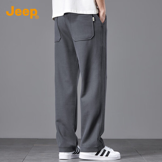 JEEP2025春夏新款男士休闲裤男宽松直筒运动阔腿卫裤男百搭长裤子男裤
