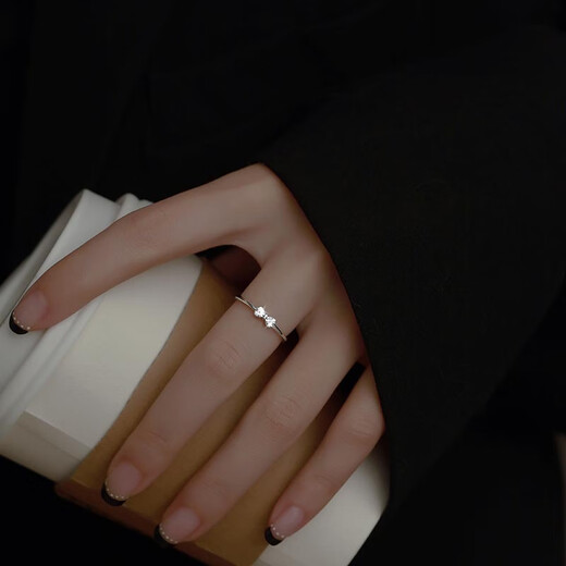 Hazel Orange 925 silver bow ring for women new style small fresh diamond simple index finger ring sweet design ring open ring 925 silver bow open ring R09