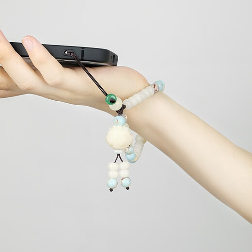 0-degree mobile phone lanyard wrist Chinese style mobile phone chain hanging accessories travel check-in birthday suitable for iPhone Apple Huawei Xiaomi oppovivo portable mobile phone hanging link accessories Shoushan Shi [Qinglian]