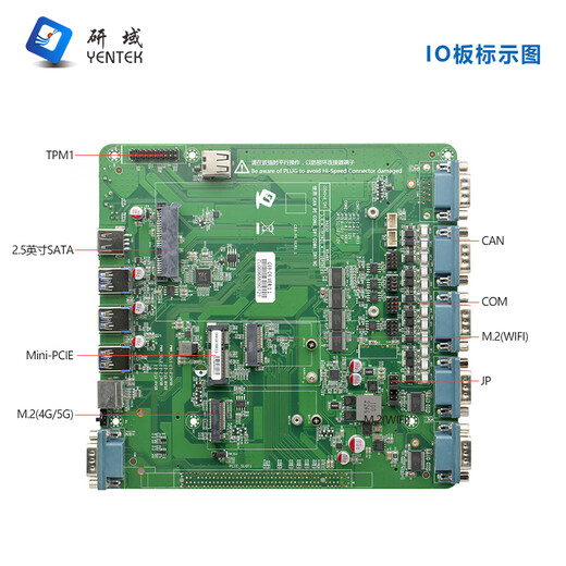 YENTEK无风扇迷你工控机双网6串口机器视觉微型工业电脑10/11代i3i5i7多COM嵌入式研域工控主机 C6850S-C6 i7-8565U/1.8G四核 8G内存+512G固态+12V电源