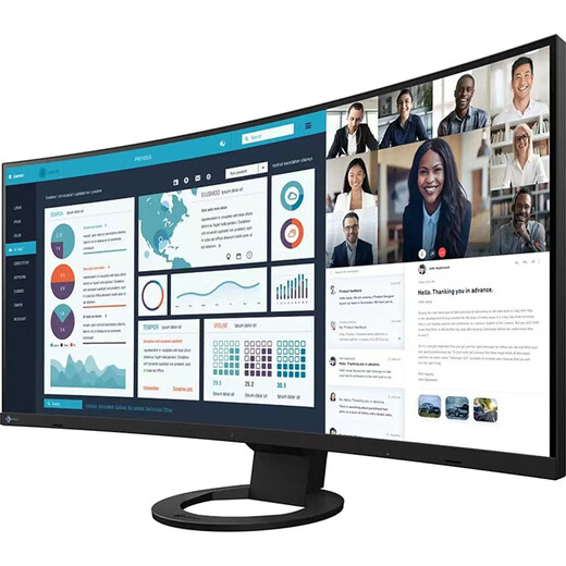 Eizo EV3895 Pantalla curva baja Blue Light Flicker Free Security Monitoring Monitoring Pantalla 37.5 pulgadas