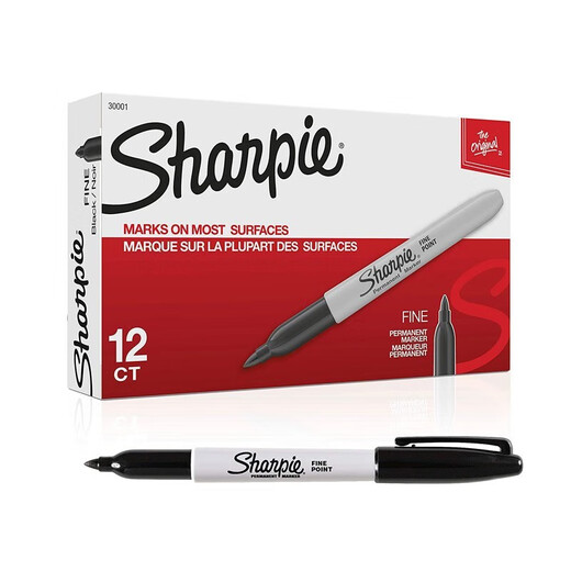 Sharpie Sanfu Ruiyi Marcador de doble cabeza Pen Laboratorio de laboratorio Pen Pen Aceit Ben Pen Limpe Room Industrial 1.0 mm 0.5 mm SKU_13601 Baja resistencia a la temperatura Negro 1.0 mm Caja entera 12 enchufes