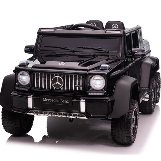 FUERBAO Mercedes-Benz authorized children's electric car can sit in an adult toy car, a child's six-wheel double stroller with remote control, six-wheel drive red + adult throttle + trunk + soft tires