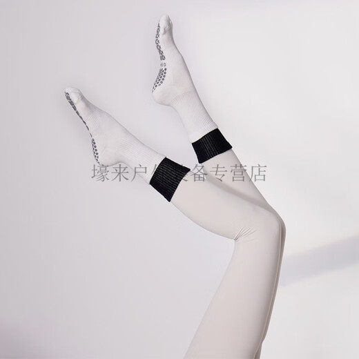 Aseblarm new autumn and winter yoga socks non-slip women's mid-length Pilates socks long terry fitness socks double layer gold gray 1 pair one size
