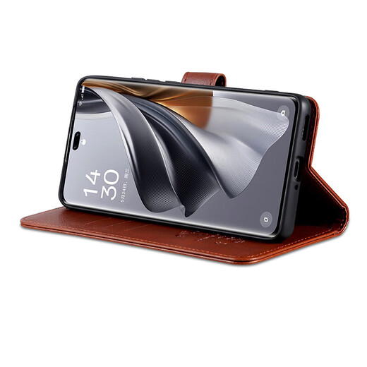 AZNS 华为nova13Pro手机壳翻盖皮套MIS-AL00保护防摔5G前后全包软壳侧翻钱包式复古商务13pro男女新款 棕色 Nova13Pro 5G