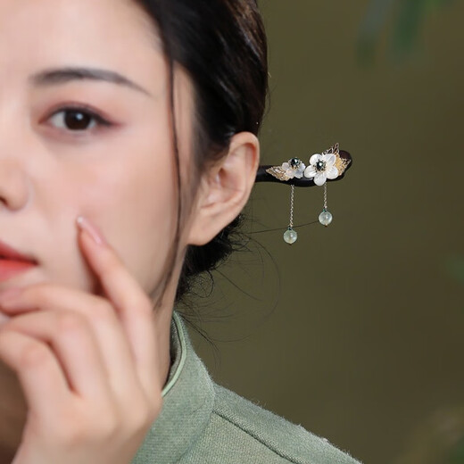 Kamalun (KAMALUN) ebony hairpin, ancient style hairpin, tassel step rocking hairpin, elegant Hanfu headdress, Chinese style hairpin, gift to girlfriend, bamboo rhyme branch hairpin + brand gift box