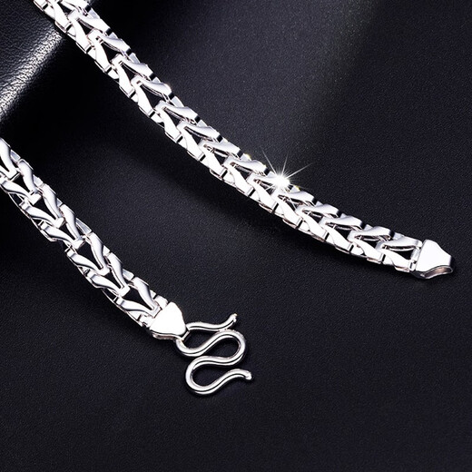 Jin Duoxi pt950 platinum necklace men's snake bone thick platinum necklace plain chain men's and women's platinum thick chain about 26.66 grams long 62 cm thick 4.2mm