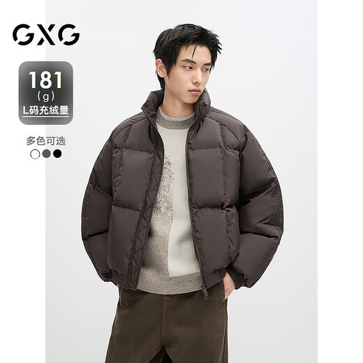 GXG men's warm short down jacket black winter 2024 new arrival coffee color 180/XL