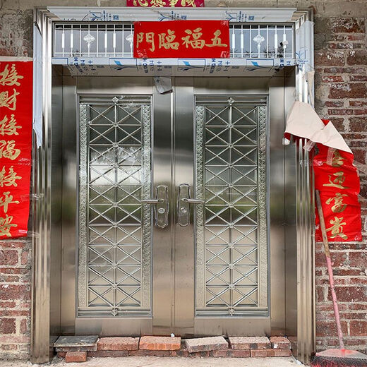 勤凯304不锈钢对开门农村自建房入户门别墅防盗进户门厂家直销双开门 联系客服定制