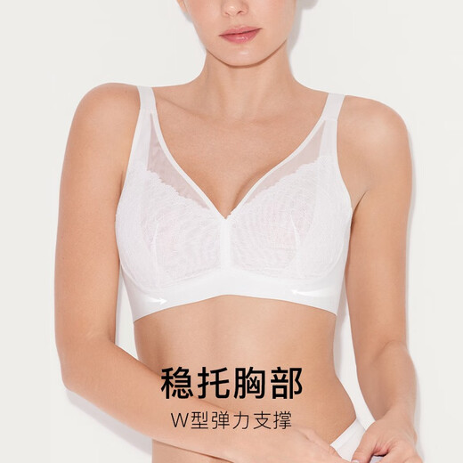 Ubras Special Sale Light Wing Lace Clear Big Cup Back Hook Big Breast Showing Small Underwear Women Push Up No Wires White L(80C/80D)