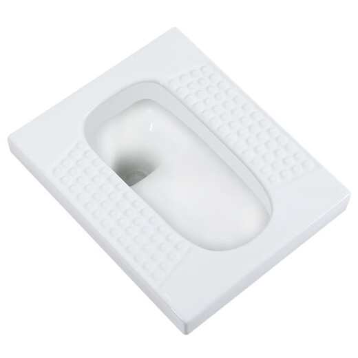 Thin squat toilet 23 high with water trap front and rear left side drainage prevention and pit digging bathroom squat toilet household A type with bent front horizontal drainage seal ring