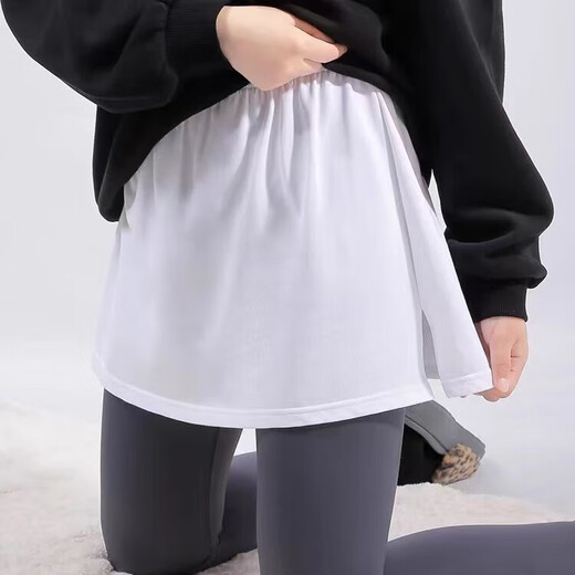 Beautiful little butt curtain, fake two-piece skirt for women, spring and autumn casual style sweatshirt, layered hem, ripped holes, versatile sweatshirt base, magic butt curtain, slit style