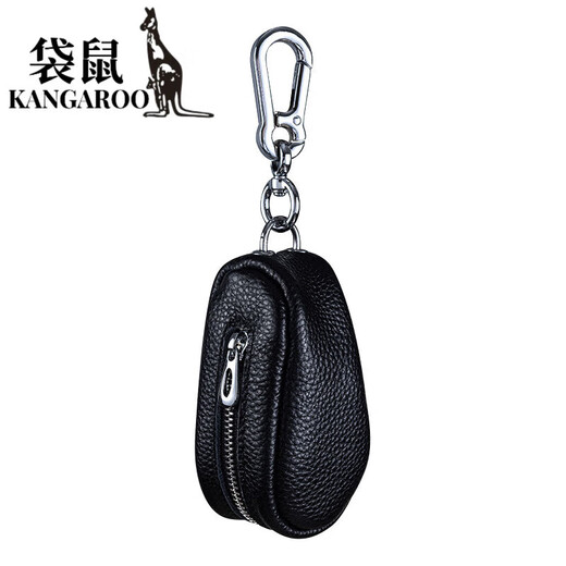 
Kangaroo (KANGAROO) new top layer cowhide key bag large capacity genuine leather multi-function car key bag door key bag male and female buckle black
