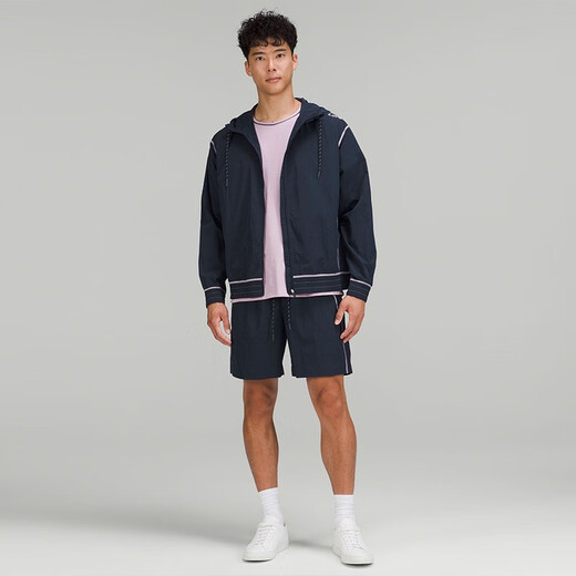 Lululemon丨Oversized-Fit Men's Hooded Jacket LM3DYSA Navy Blue/Grey Rose XXS