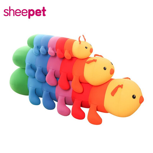 舒宠（sheepet）毛毛虫毛绒儿童玩具粒子娃娃公仔长条枕大号七彩虫礼物送女生 七彩虫小号