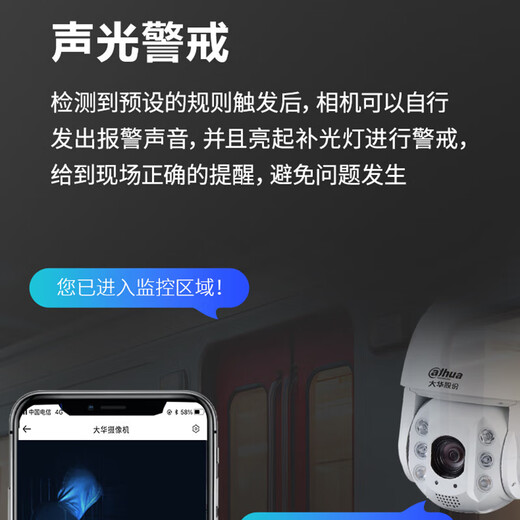 Dahua Super Power Max Ball Machine 360 ​​grados Cámara óptica óptica óptica Sound e Identificación de advertencia Light Identificación Execución para la clasificación de humanos y vehículos Visión nocturna de 150 metros [2 millones 23x Zoom] SD6223-IL-PV-I