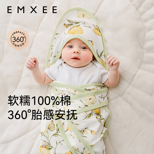 Manxi (EMXEE) baby quilt with spring and summer newborn baby quilt with four seasons pure cotton scarf can go out Pear Garden 90*90cm