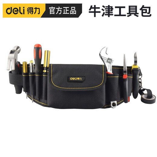 Deli Belt-type Tool Bag Electrician Bag Tool Bag Repair and Installation Tool Bag Encrypted Oxford Cloth Tool Bag Long DL5864