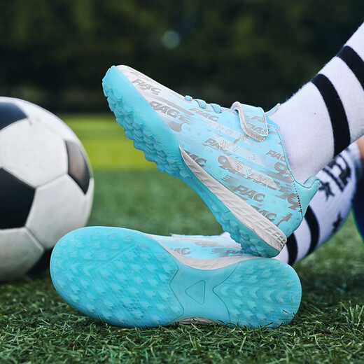 Feelaces Spitzenfreie Kinderfußballschuhe für Studenten, Männer und Frauen, Falcon TF gebrochene Nägel Klettverschluss Turnschuhe Künstliche Gras-Trainingschuhe 6195 Monate Farbe gebrochener Nägel 32 Standard Sportschuhe Größe