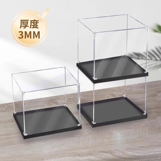 BrickLight customizable acrylic transparent display box is suitable for LEGO toy Gundam model building block figure storage dust box. Customized photo this option. Customized photo default black wood color black background. Contact customer service.