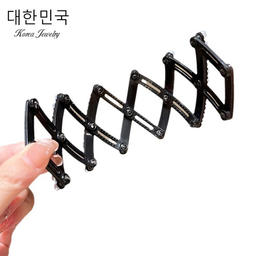 Jianla Travel Retractable Folding Headband Women's 2025 New Face Wash Special Teeth Anti-Slip Broken Hair Headband Pressing Hairpin 5# Pink Flower Style B00-201