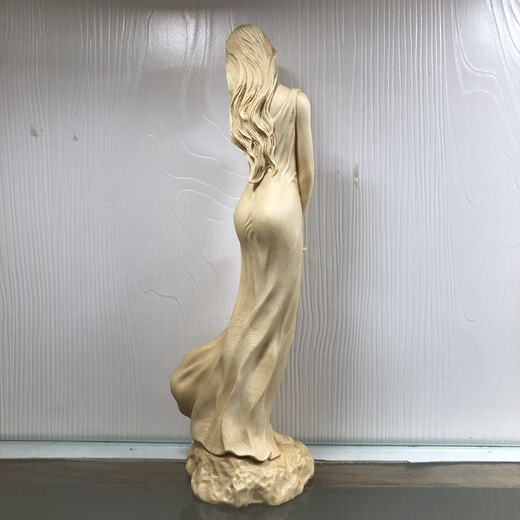 雕美女实木质雕刻摆件家居办公室人体艺术饰品文玩收藏工艺品 桧木精雕美女9926cm