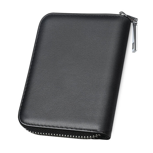 Ehrenmann große Kapazität Echtes Ledertasche, Herren- und Frauen erste Schicht Cowide Card Bag, Führerschein Ledertasche, Organ-Kartentasche, Schwarz