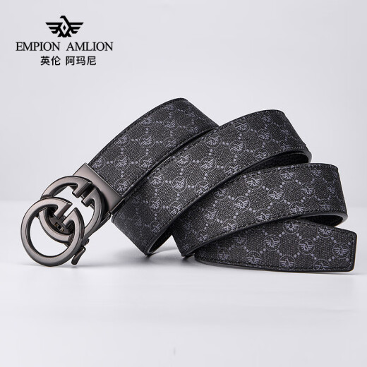 REDCE AMANGNI英伦阿·玛尼尼男士真皮奢侈裤腰带情人节国际十大品牌生日七夕礼 YL6628枪色【轻奢百搭商务休闲】 130cm 改长度请联系备注