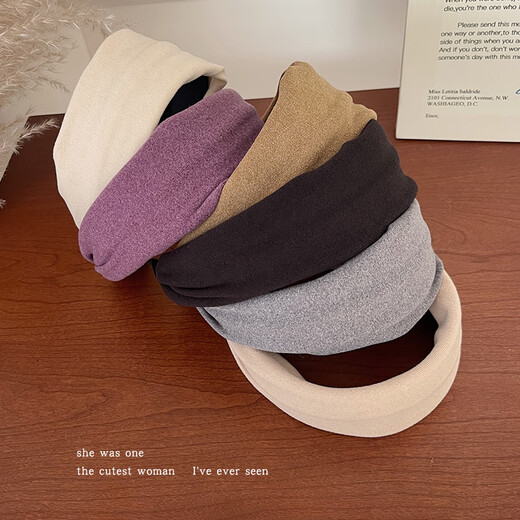 Morning Star Autumn and Winter Simple Suede High Skull Headband Women's New Fashion Versatile Hairpin Hair Bundle Special Headgear for Face Wash Gray One