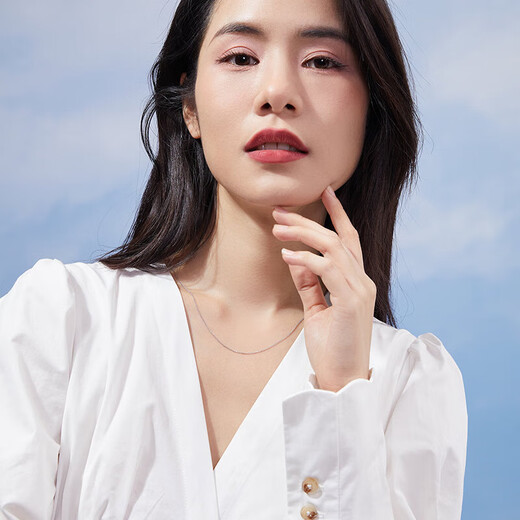 Saturday blessing 18K gold necklace women's Chopard chain color gold necklace plain chain birthday gift white 18K about 42cm