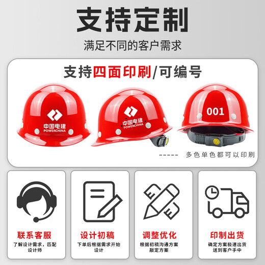 Runbao safety helmet construction site breathable anti-smash new national standard ABS construction emergency vehicle red standard model