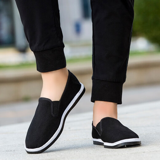 
Red and green century-old Beijing cloth shoes men's breathable traditional cloth shoes black soft sole anti-slip work shoes one-foot labor protection shoes daddy shoes thousand-layer sole cloth shoes 44