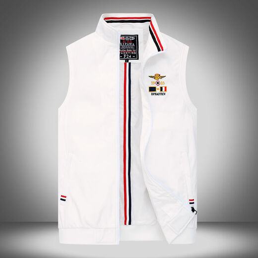 Kaiji Ruichun Sommerhai Standing Kragen Casual Weste Jacke Herren junger Weste Lose große ärmellose Weste 702 Blau dünn L 175