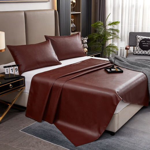Playboy Light Luxury Cowhide Cowhide Seat Top Buffalo Seat Air Conditioning Soft Seat Summer Three-piece Set 1.8 meters Home Leather Mat Cowhide Seat [Cool and Not Ice, Foldable] 90*190cm Single Mat