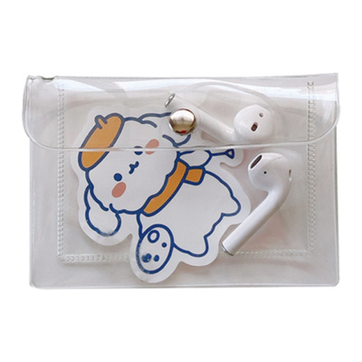 Wasserdichte Aufbewahrungstasche transparente Schlüsselkarten -Kopfhörer -Speicherbeutel tragbare Münzbrieftasche Frauen kleiner Mini -Ins -Style -Karten -Beutel Blitz transparent