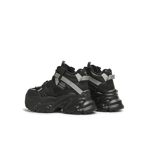 Tianmeiyi papa chaussures à lacets sports polyvalents épaisses épaisses hautes chaussures décontractées pour femmes printemps et automne CJ841dd4 noir 36